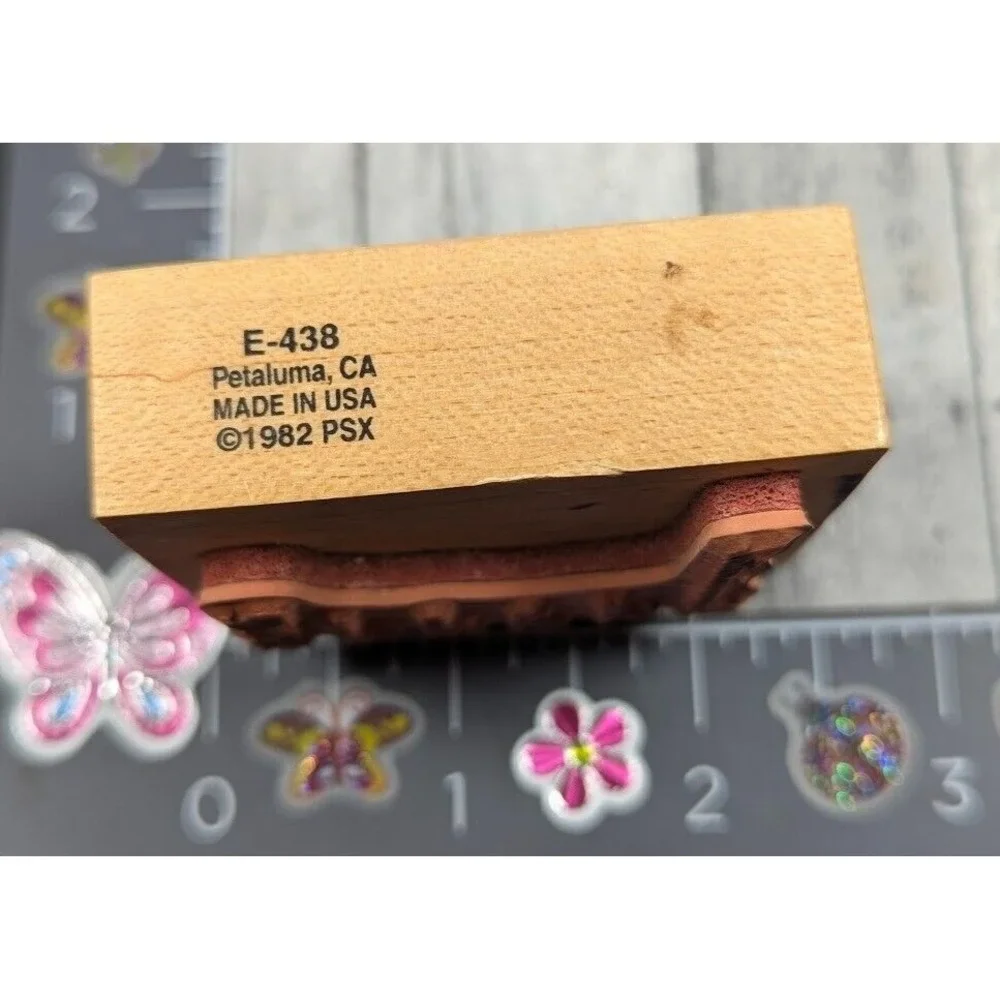 PSX Designs You're Invited RSVP Date Place E438 Rubber Stamp Wood #E100